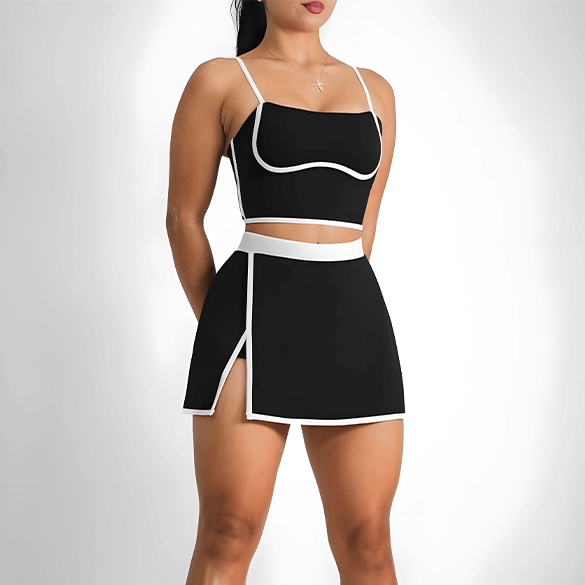 Conjunto deportivo falda short activo negro para mujer ropa deportiva Ecuador