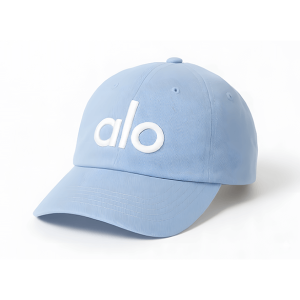 Gorra deportiva Alo celeste para mujer, accesorio de ropa deportiva femenina en Ecuador